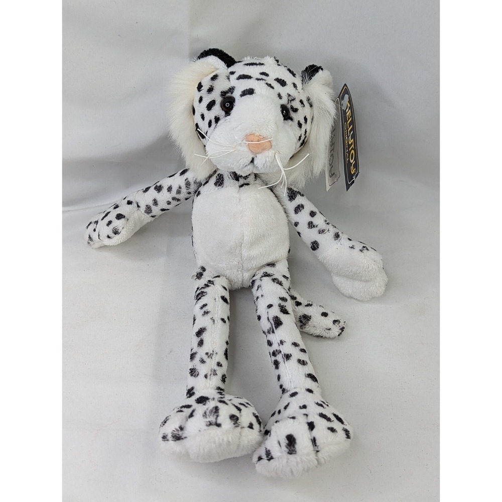 Kellytoy White Leopard Plush 10 Inch 1998 Stuffed Animal Toy